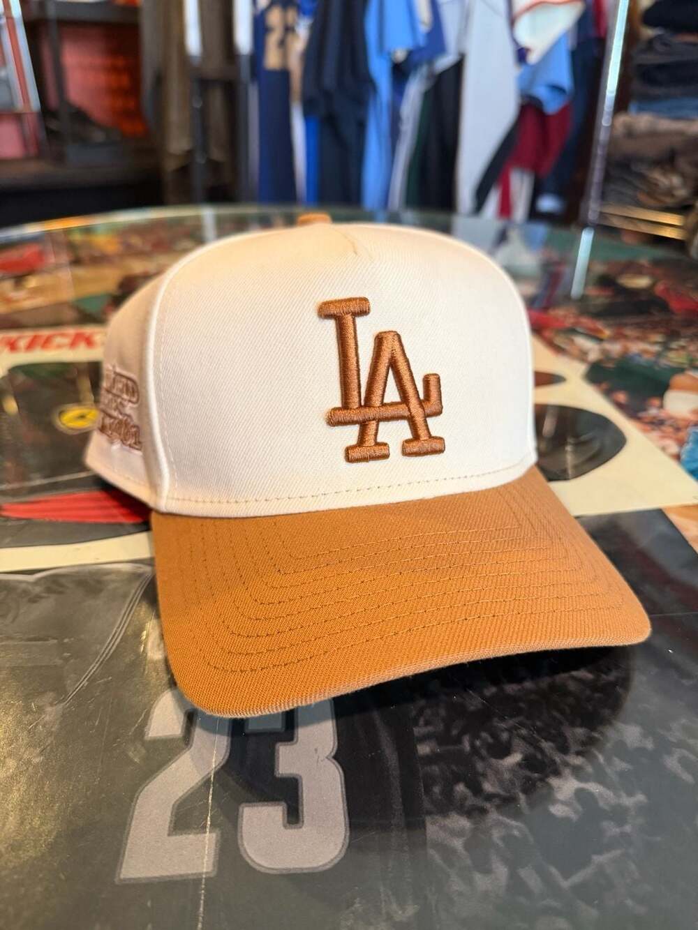 New Era Los Angeles Dodgers 9FORTY Snapback Hat One Size Off White Brown
